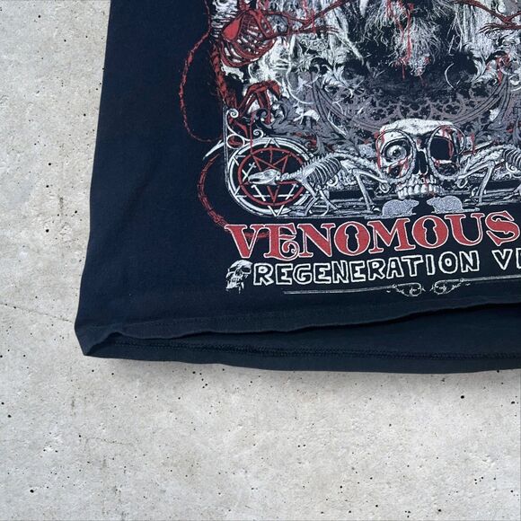 Rob Zombie Venomous Rat T-Shirt Black Red Graphic Short Sleeve Band Tee - Picture 6 of 9